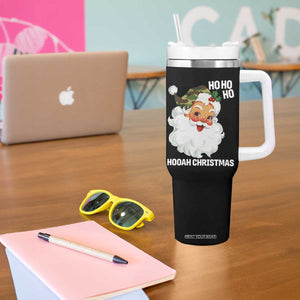 Camo Santa Christmas Tumbler With Handle Ho Ho Ho Hooah Christmas TS14 Print Your Wear