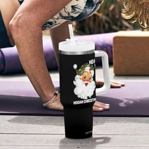 Camo Santa Christmas Tumbler With Handle Ho Ho Ho Hooah Christmas TS14 Print Your Wear