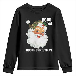 Camo Santa Christmas Youth Sweatshirt Ho Ho Ho Hooah Christmas TS14 Black Print Your Wear