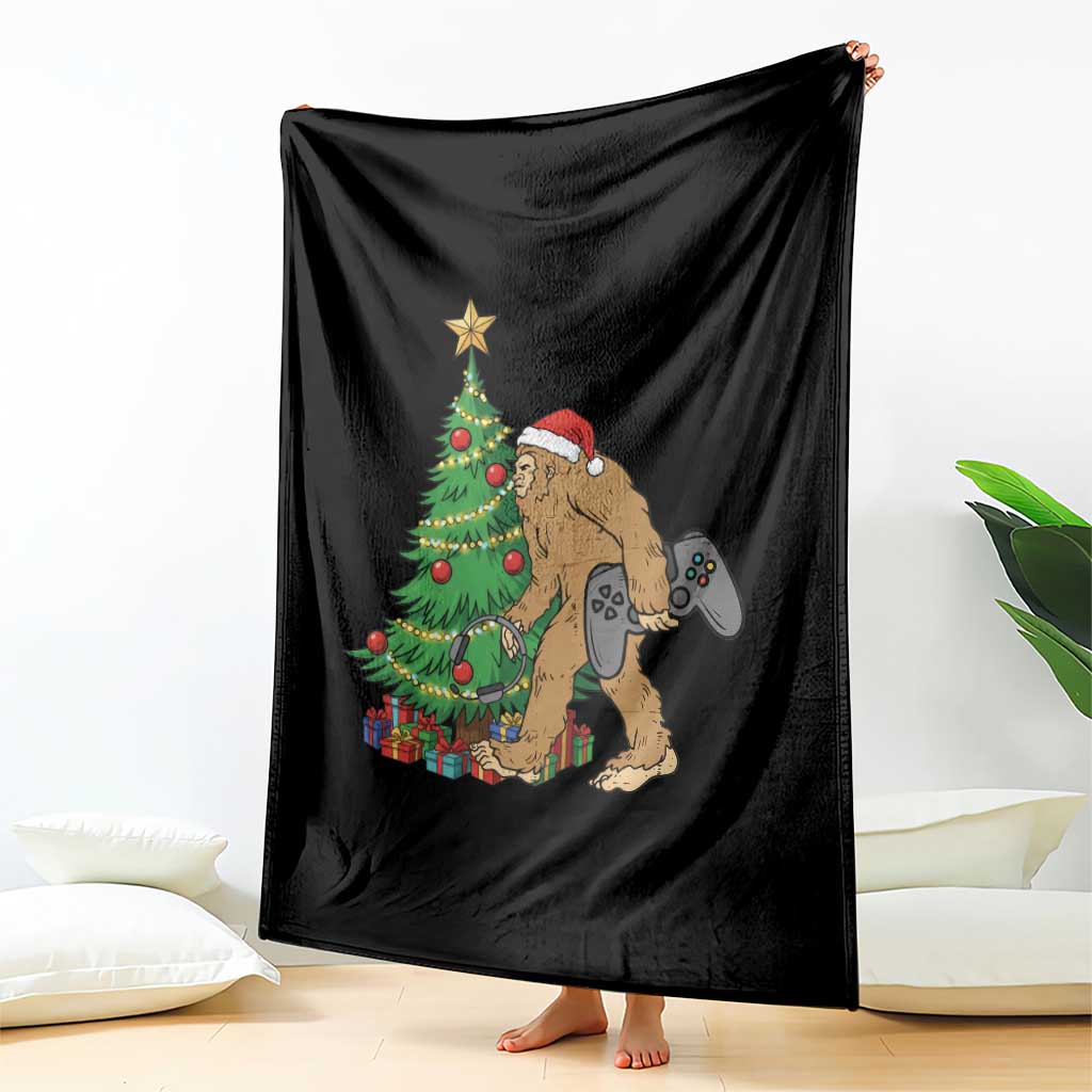 Bigfoot Gamer Christmas Throw Blanket Funny Sasquatch Gaming Xmas TS14 Print Your Wear
