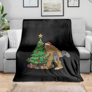 Bigfoot Gamer Christmas Throw Blanket Funny Sasquatch Gaming Xmas TS14 Print Your Wear