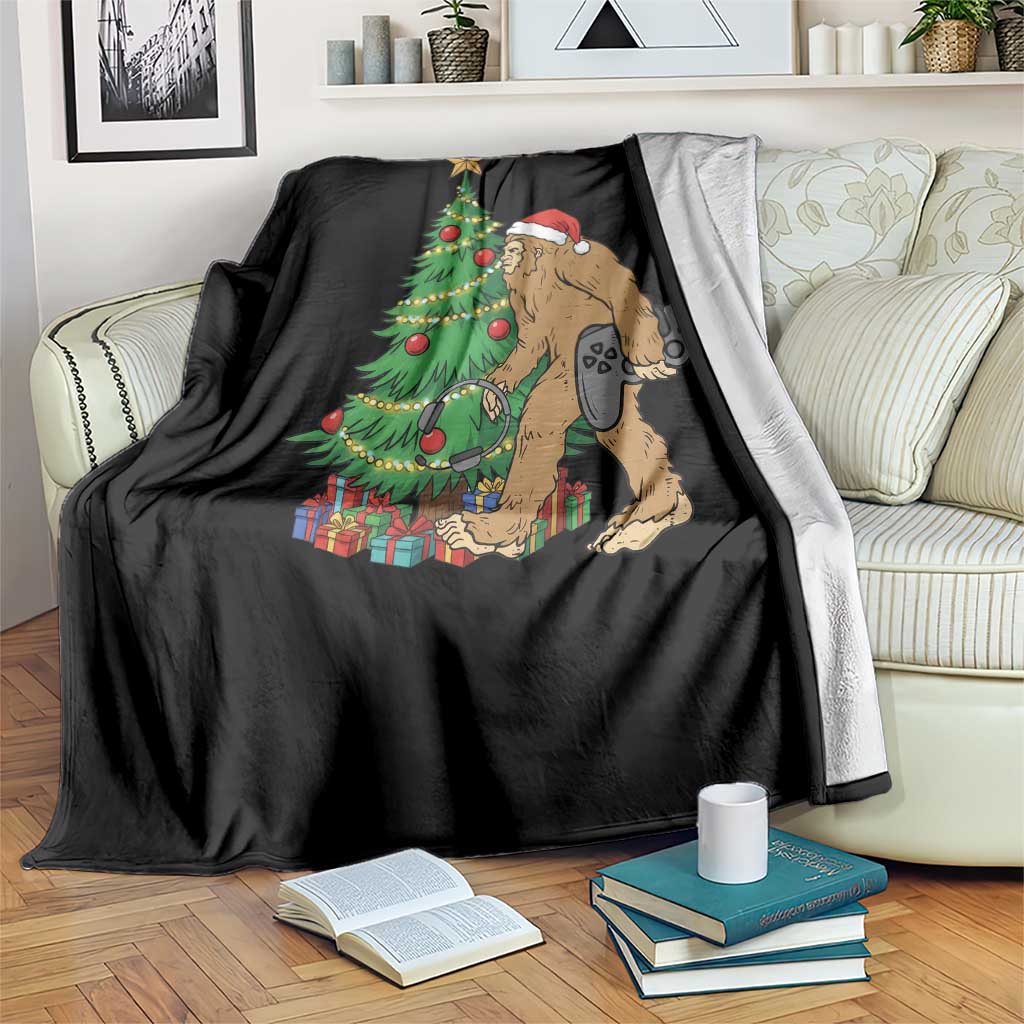Bigfoot Gamer Christmas Throw Blanket Funny Sasquatch Gaming Xmas TS14 Print Your Wear