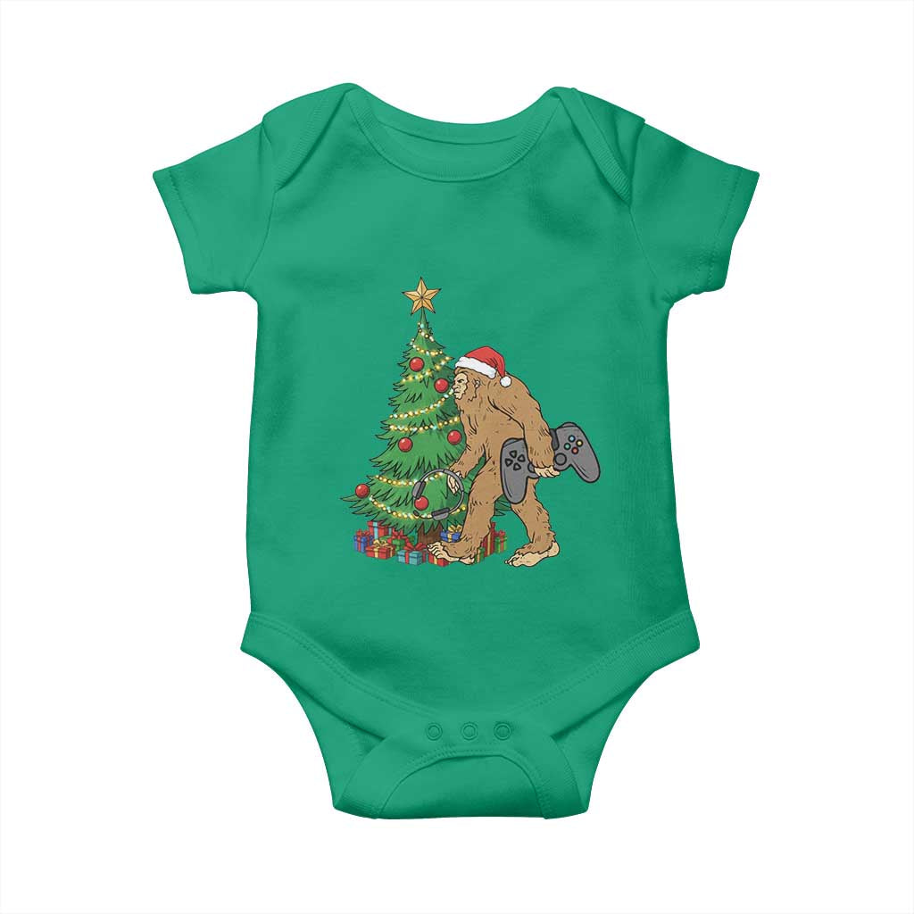 Bigfoot Gamer Christmas Baby Onesie Funny Sasquatch Gaming Xmas TS14 Irish Green Print Your Wear