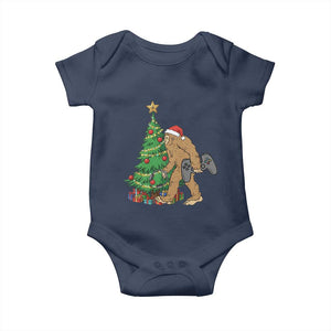 Bigfoot Gamer Christmas Baby Onesie Funny Sasquatch Gaming Xmas TS14 Navy Print Your Wear