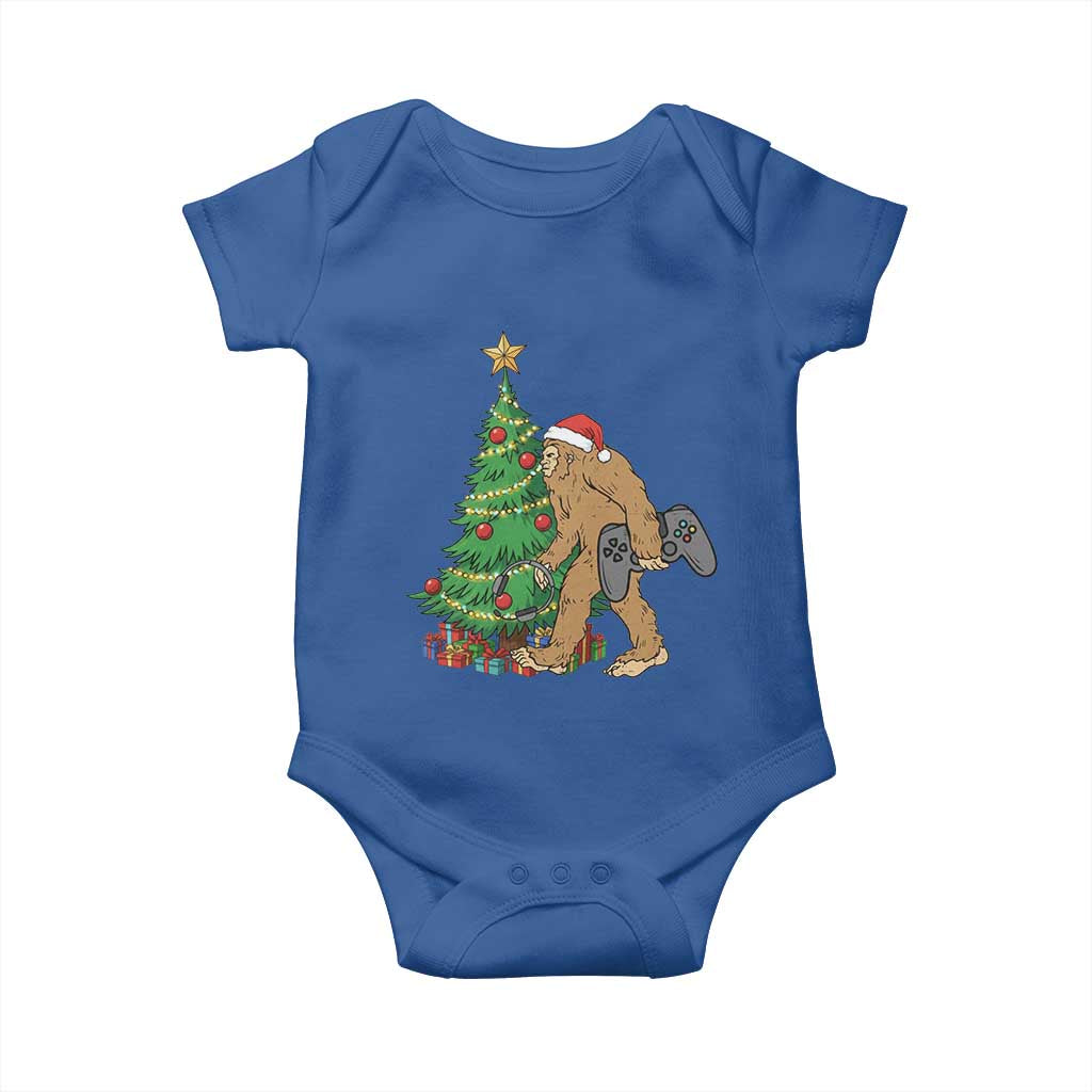 Bigfoot Gamer Christmas Baby Onesie Funny Sasquatch Gaming Xmas TS14 Royal Blue Print Your Wear