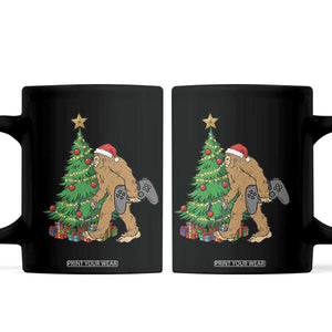 Bigfoot Gamer Christmas Coffee Mug Funny Sasquatch Gaming Xmas TS14 Black Print Your Wear