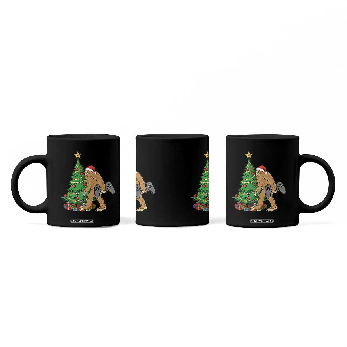 Bigfoot Gamer Christmas Coffee Mug Funny Sasquatch Gaming Xmas TS14 Print Your Wear