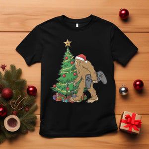 Bigfoot Gamer Christmas T Shirt Funny Sasquatch Gaming Xmas TS14 Black Print Your Wear