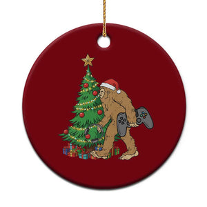 Bigfoot Gamer Christmas Ceramic Ornament Funny Sasquatch Gaming Xmas TS14 1pc Red Print Your Wear