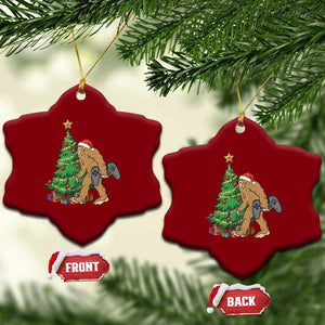 Bigfoot Gamer Christmas Ceramic Ornament Funny Sasquatch Gaming Xmas TS14 Print Your Wear