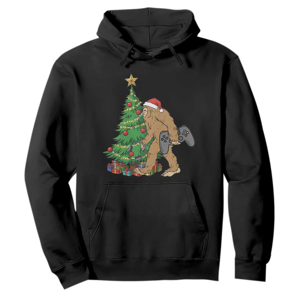Bigfoot Gamer Christmas Hoodie Funny Sasquatch Gaming Xmas TS14 Black Print Your Wear