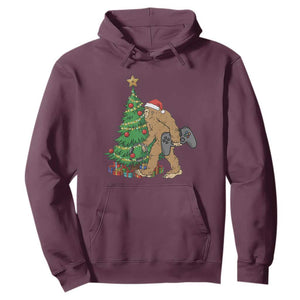 Bigfoot Gamer Christmas Hoodie Funny Sasquatch Gaming Xmas TS14 Maroon Print Your Wear
