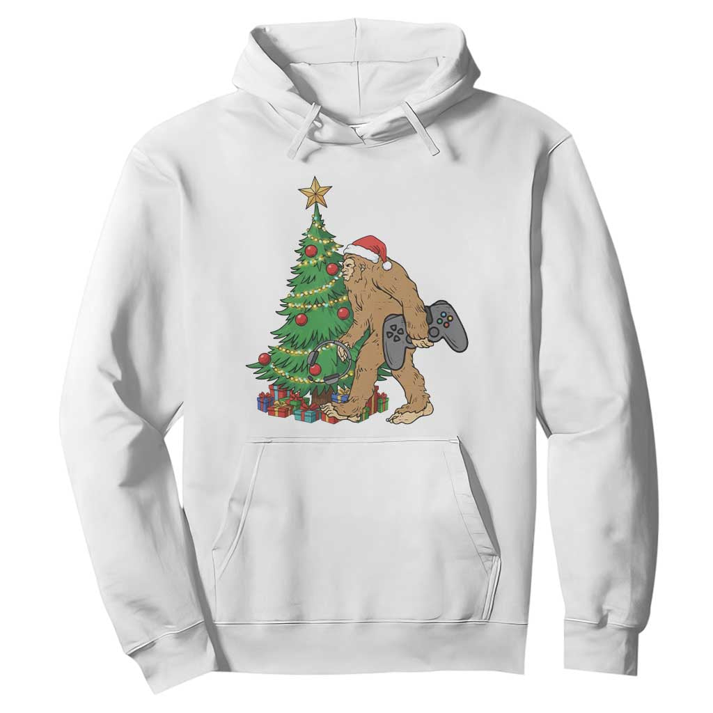 Bigfoot Gamer Christmas Hoodie Funny Sasquatch Gaming Xmas TS14 White Print Your Wear