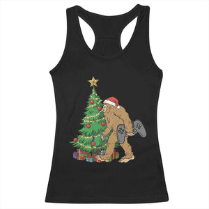 Bigfoot Gamer Christmas Racerback Tank Top Funny Sasquatch Gaming Xmas TS14 Black Print Your Wear