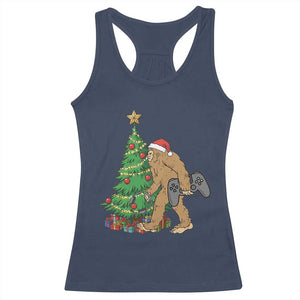 Bigfoot Gamer Christmas Racerback Tank Top Funny Sasquatch Gaming Xmas TS14 Navy Print Your Wear