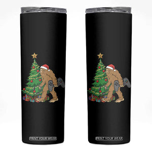 Bigfoot Gamer Christmas Skinny Tumbler Funny Sasquatch Gaming Xmas TS14 Black Print Your Wear