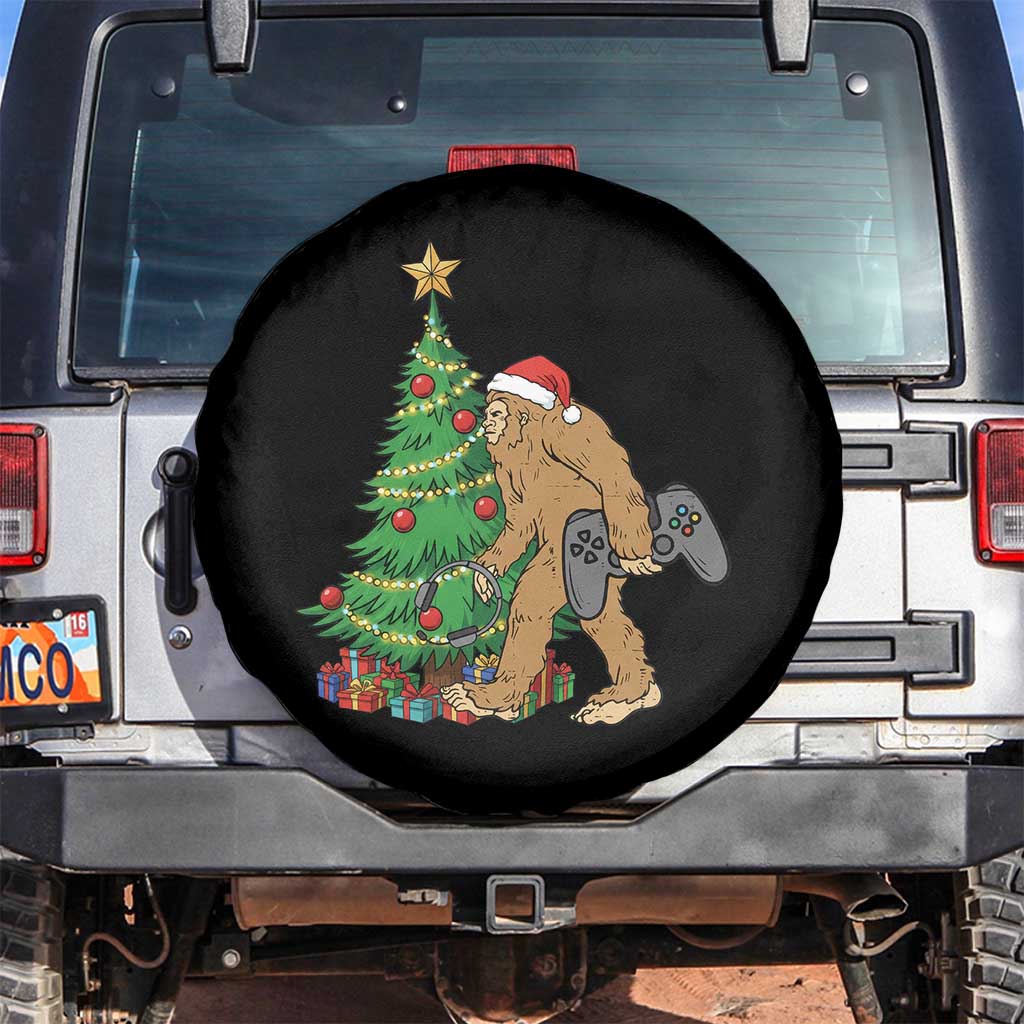 Bigfoot Gamer Christmas Spare Tire Cover Funny Sasquatch Gaming Xmas TS14 No hole Black Print Your Wear