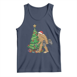 Bigfoot Gamer Christmas Tank Top Funny Sasquatch Gaming Xmas TS14 Navy Print Your Wear