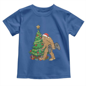 Bigfoot Gamer Christmas Toddler T Shirt Funny Sasquatch Gaming Xmas TS14 Royal Blue Print Your Wear
