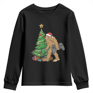 Bigfoot Gamer Christmas Youth Sweatshirt Funny Sasquatch Gaming Xmas TS14 Black Print Your Wear