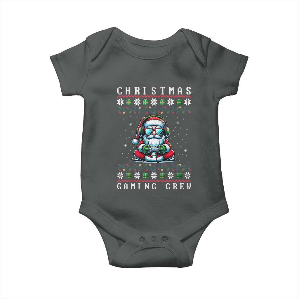 Santa Claus Gamer Baby Onesie Christmas Gmaing Crew TS14 Dark Heather Print Your Wear