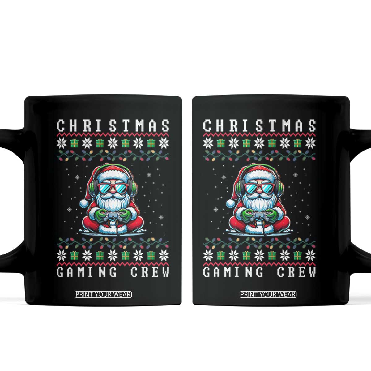 Santa Claus Gamer Coffee Mug Christmas Gmaing Crew TS14 Black Print Your Wear