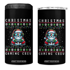 Santa Claus Gamer 4 in 1 Can Cooler Tumbler Christmas Gmaing Crew TS14 One Size: 16 oz Black Print Your Wear