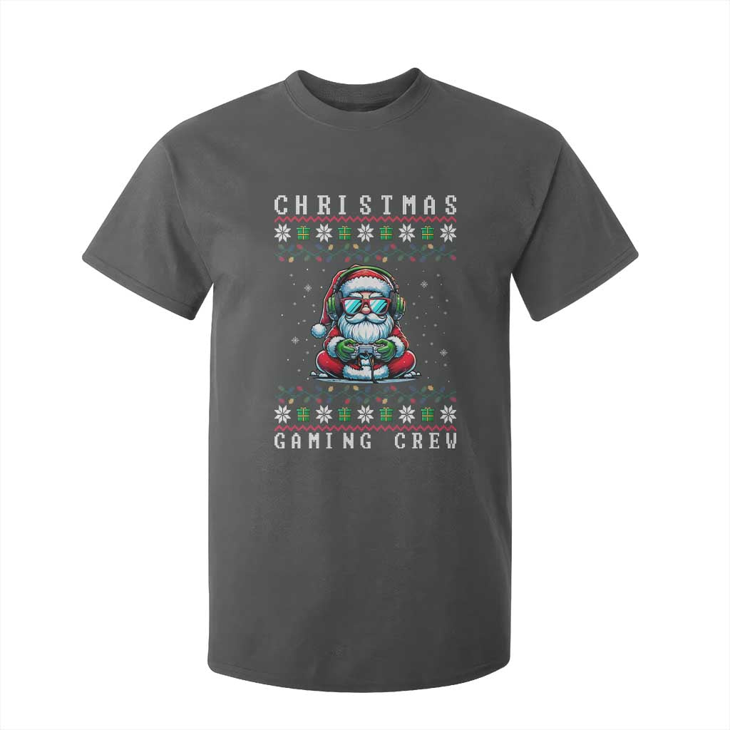 Santa Claus Gamer T Shirt For Kid Christmas Gmaing Crew TS14 Dark Heather Print Your Wear