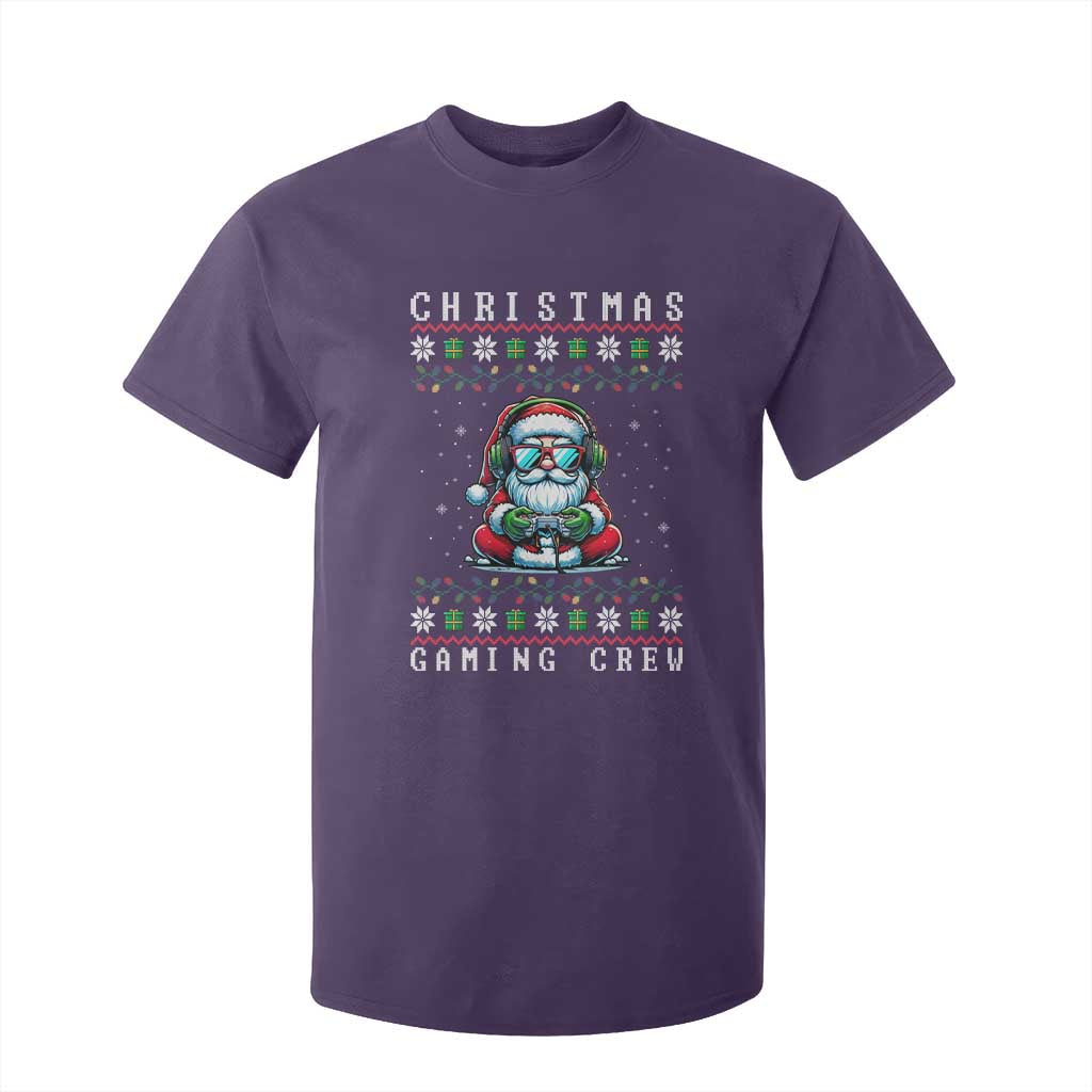 Santa Claus Gamer T Shirt For Kid Christmas Gmaing Crew TS14 Purple Print Your Wear