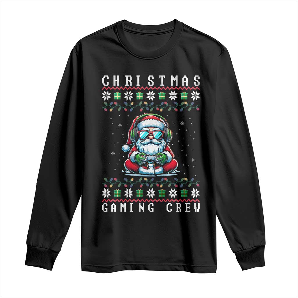 Santa Claus Gamer Long Sleeve Shirt Christmas Gmaing Crew TS14 Black Print Your Wear