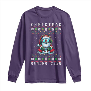 Santa Claus Gamer Long Sleeve Shirt Christmas Gmaing Crew TS14 Purple Print Your Wear