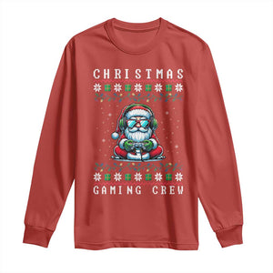 Santa Claus Gamer Long Sleeve Shirt Christmas Gmaing Crew TS14 Red Print Your Wear