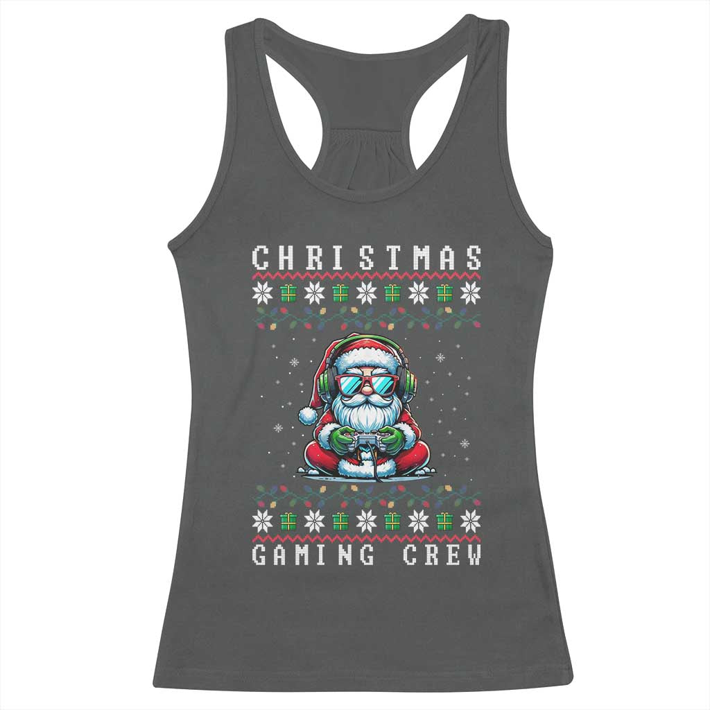 Santa Claus Gamer Racerback Tank Top Christmas Gmaing Crew TS14 Dark Heather Print Your Wear