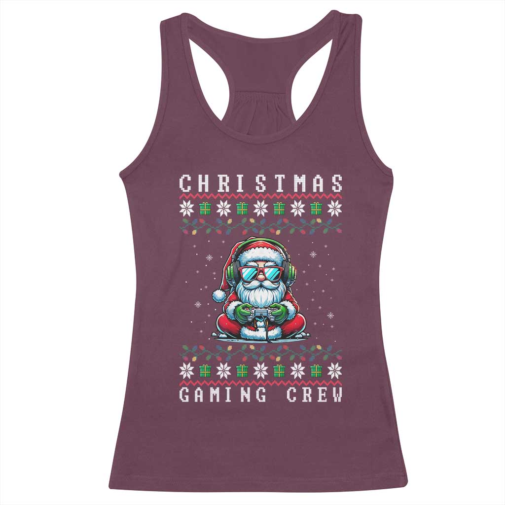 Santa Claus Gamer Racerback Tank Top Christmas Gmaing Crew TS14 Maroon Print Your Wear