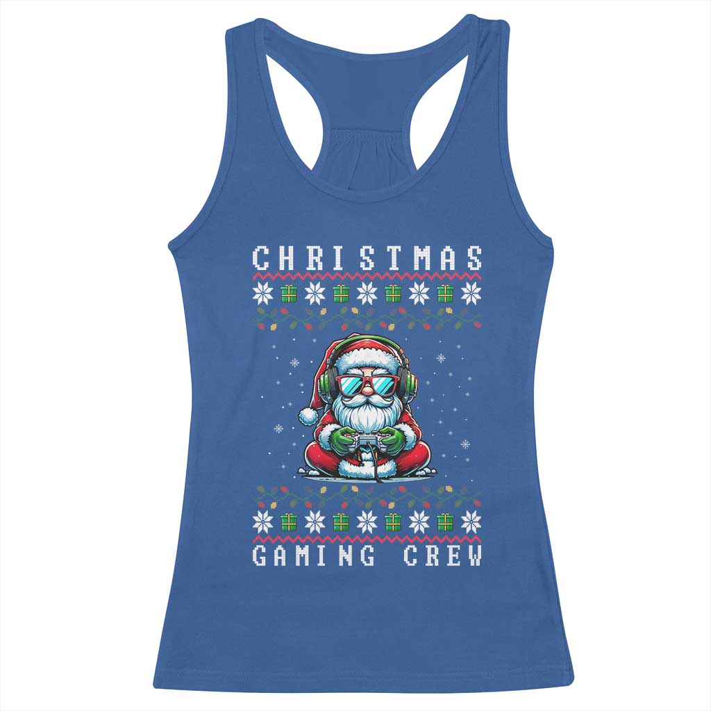 Santa Claus Gamer Racerback Tank Top Christmas Gmaing Crew TS14 Royal Blue Print Your Wear