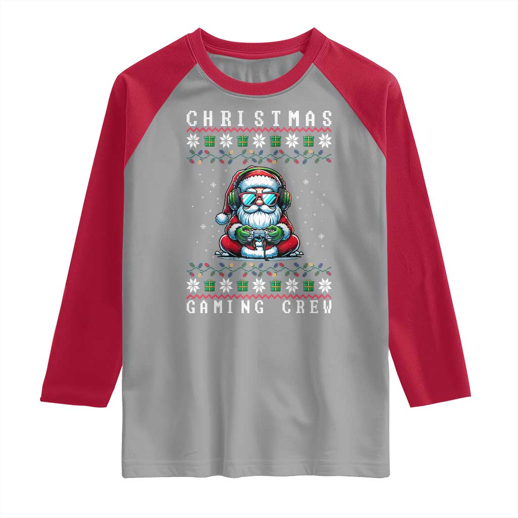 Santa Claus Gamer Raglan Shirt Christmas Gmaing Crew TS14 Sport Gray Red Print Your Wear
