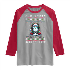 Santa Claus Gamer Raglan Shirt Christmas Gmaing Crew TS14 Sport Gray Red Print Your Wear