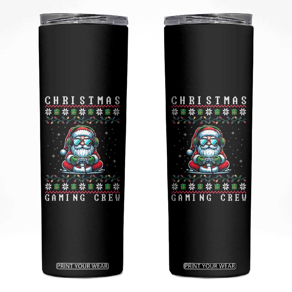 Santa Claus Gamer Skinny Tumbler Christmas Gmaing Crew TS14 Black Print Your Wear