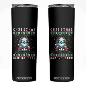 Santa Claus Gamer Skinny Tumbler Christmas Gmaing Crew TS14 Black Print Your Wear