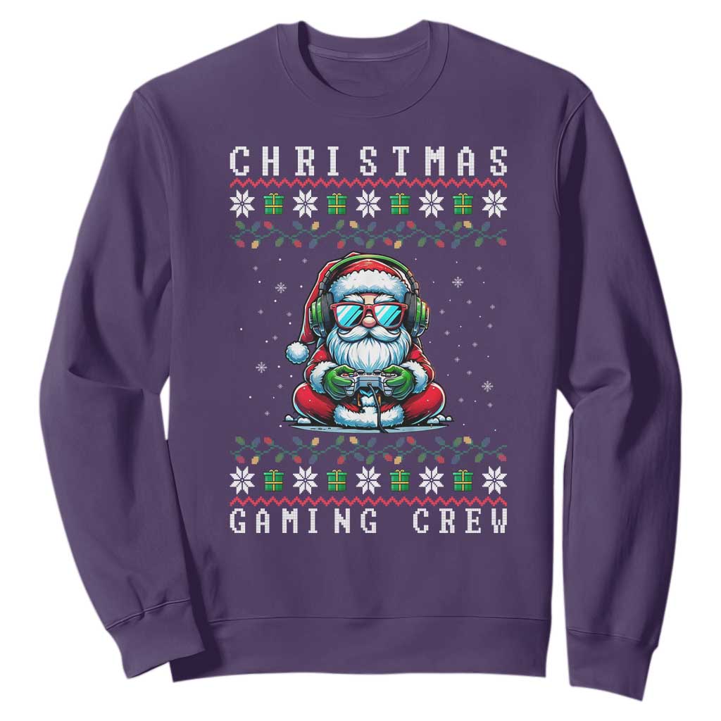 Santa Claus Gamer Sweatshirt Christmas Gmaing Crew TS14 Purple Print Your Wear