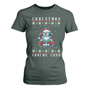 Santa Claus Gamer T Shirt For Women Christmas Gmaing Crew TS14 Dark Forest Green Print Your Wear