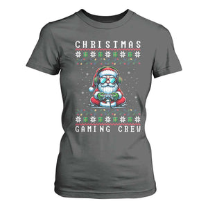 Santa Claus Gamer T Shirt For Women Christmas Gmaing Crew TS14 Dark Heather Print Your Wear