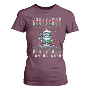 Santa Claus Gamer T Shirt For Women Christmas Gmaing Crew TS14 Maroon Print Your Wear