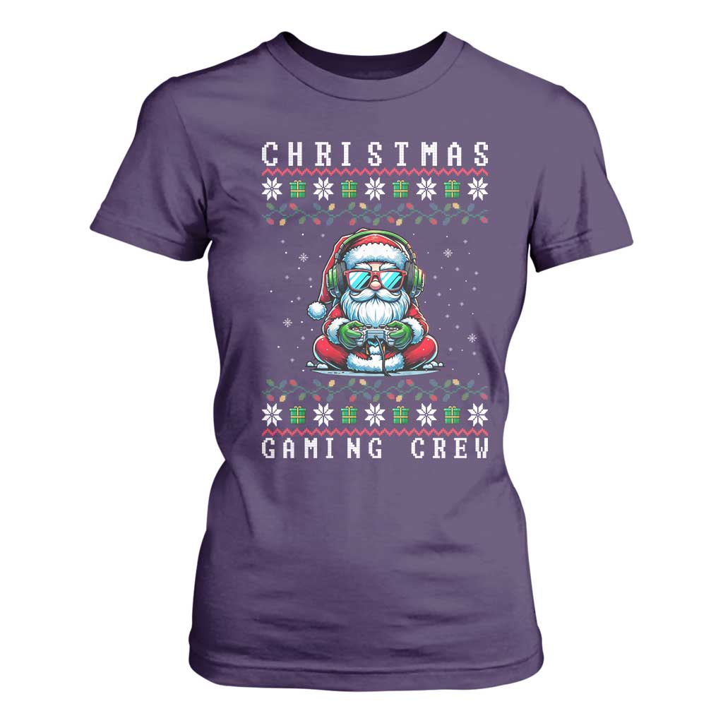 Santa Claus Gamer T Shirt For Women Christmas Gmaing Crew TS14 Purple Print Your Wear
