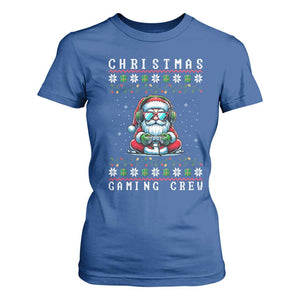 Santa Claus Gamer T Shirt For Women Christmas Gmaing Crew TS14 Royal Blue Print Your Wear