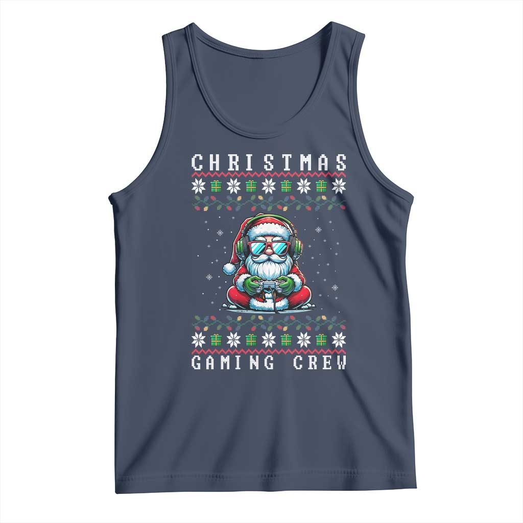 Santa Claus Gamer Tank Top Christmas Gmaing Crew TS14 Navy Print Your Wear