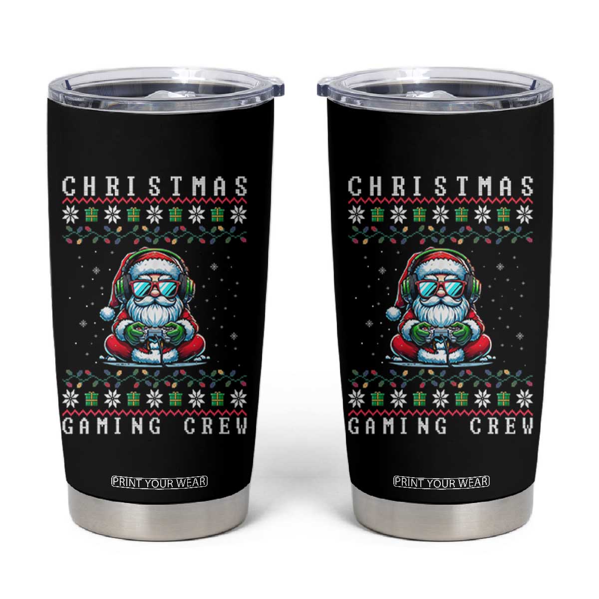 Santa Claus Gamer Tumbler Cup Christmas Gmaing Crew TS14 Black Print Your Wear