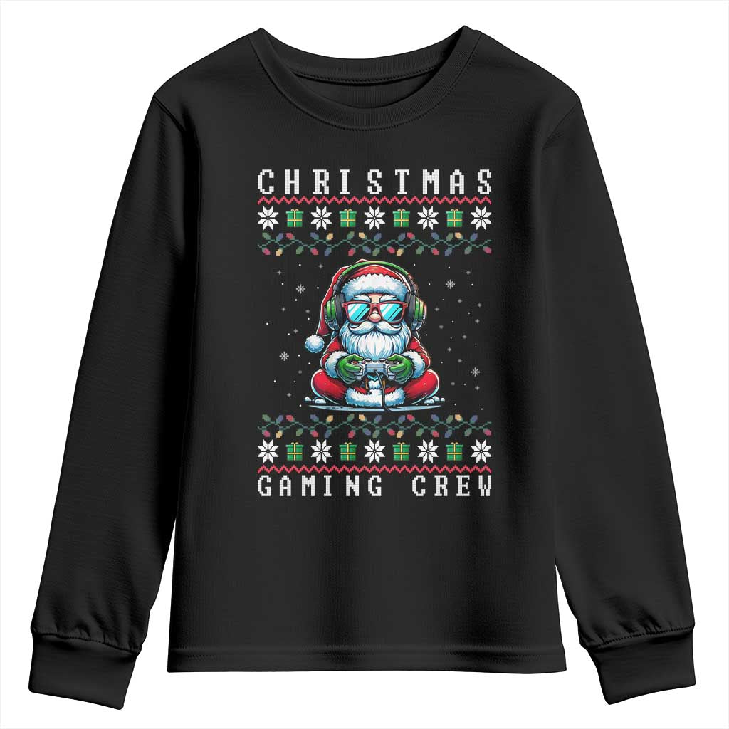 Santa Claus Gamer Youth Sweatshirt Christmas Gmaing Crew TS14 Black Print Your Wear