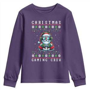 Santa Claus Gamer Youth Sweatshirt Christmas Gmaing Crew TS14 Purple Print Your Wear
