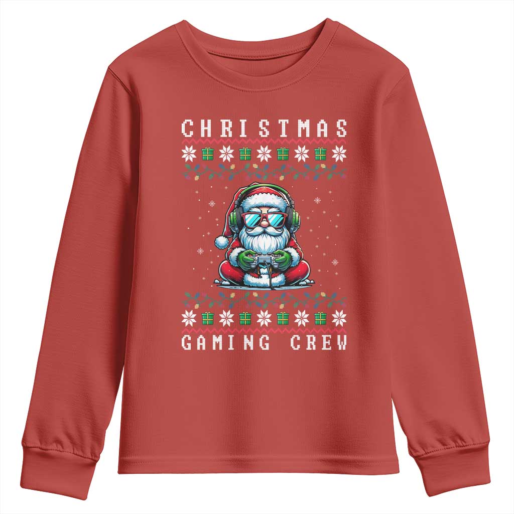 Santa Claus Gamer Youth Sweatshirt Christmas Gmaing Crew TS14 Red Print Your Wear